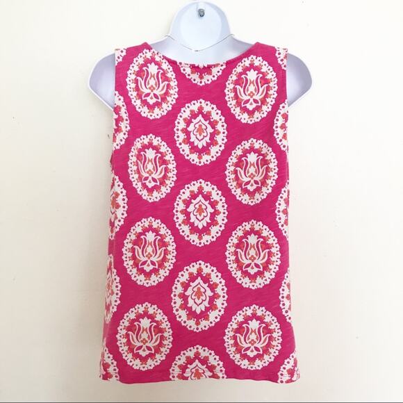 BODEN Zoey Orange & White Print Tank Top With Beaded Neckline, 8 (M) - Picture 7 of 9